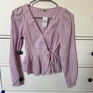 American Eagle Ruffle Wrap Top